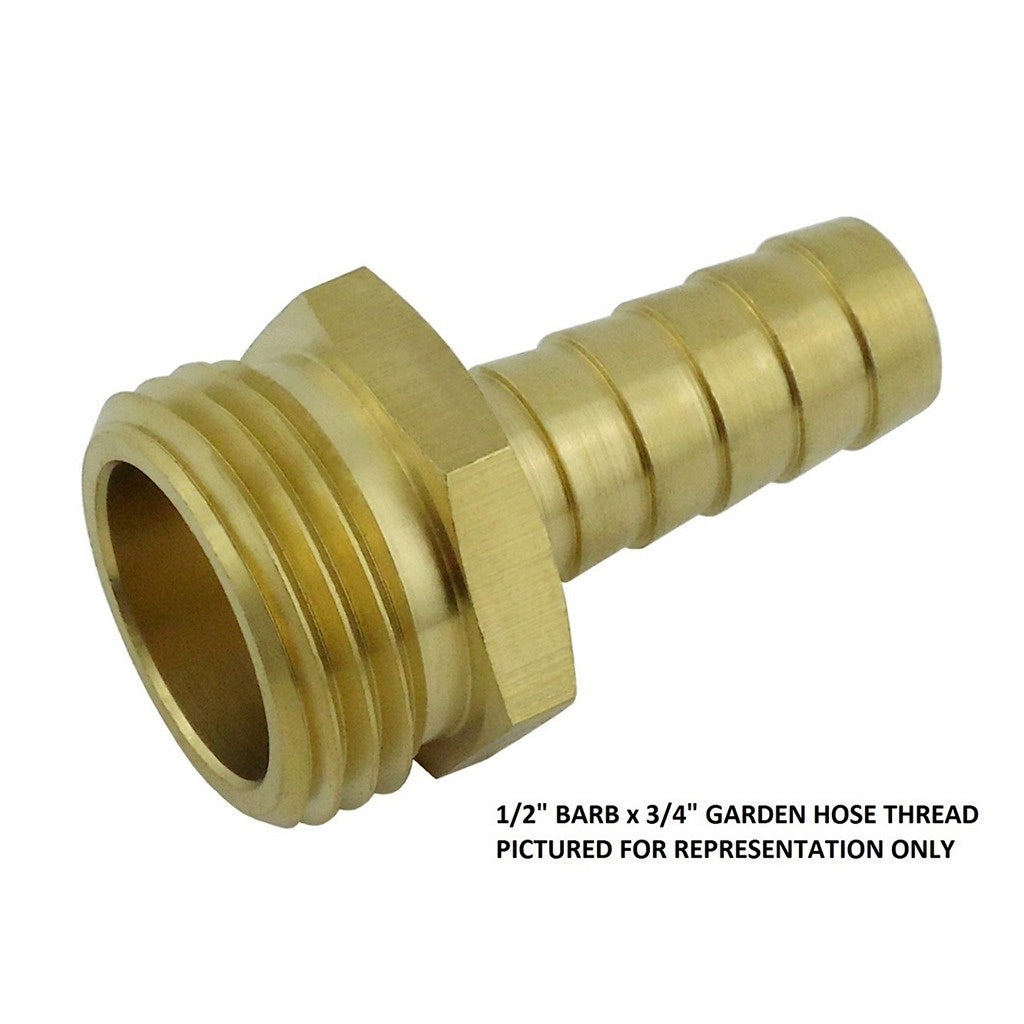 Hose Stem, 5/8" B x 3/4" Mgh Brass