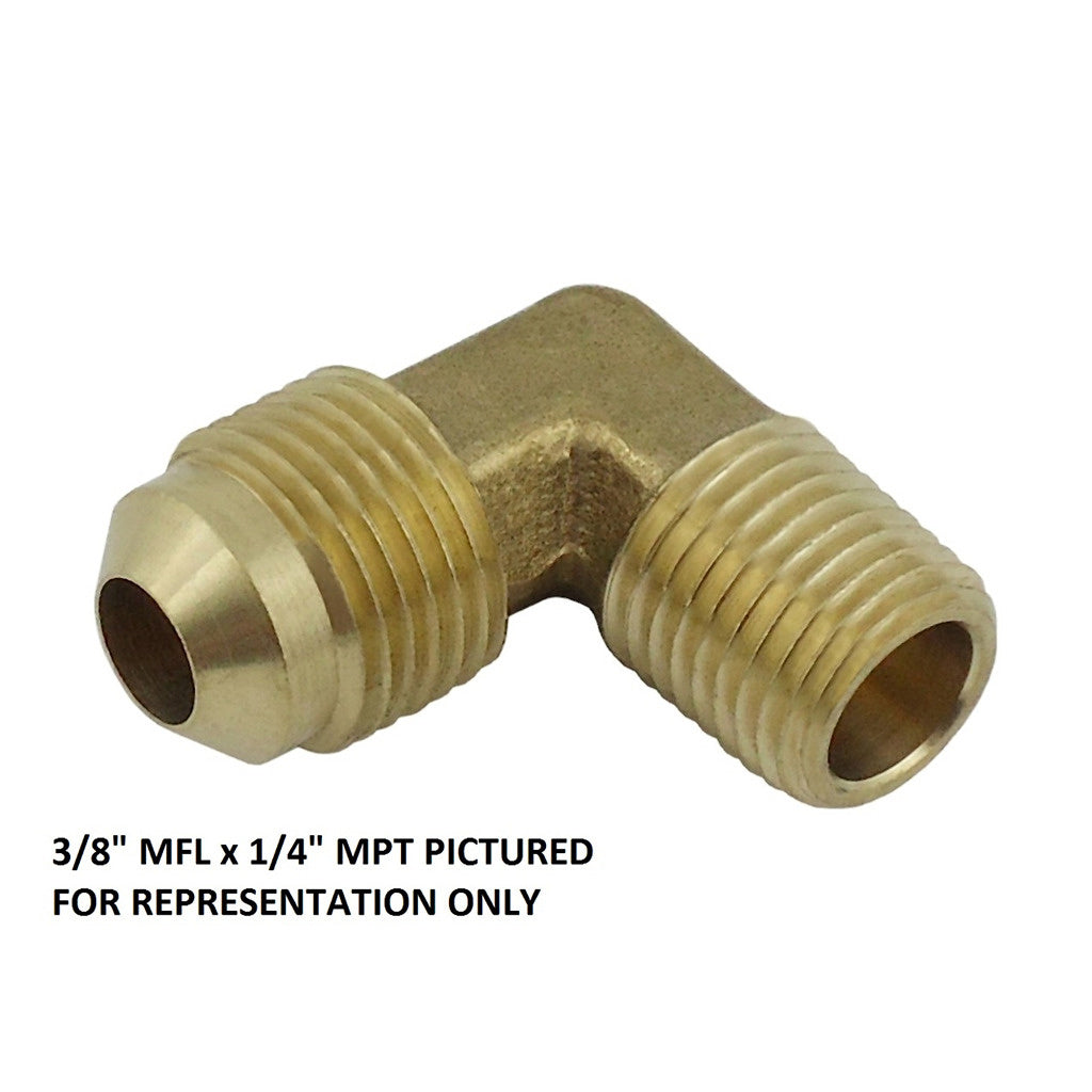 90° Elbow, 1/4" Male Flare x 1/8" Male Pipe Thread Brass