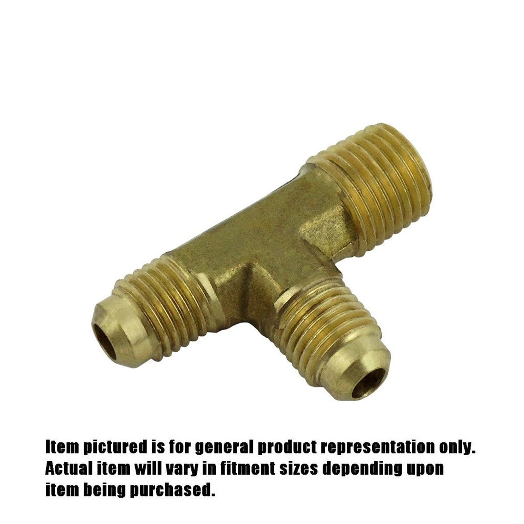 Run Tee, 1/4" Male Flare x 1/4" Male Pipe Thread x 1/4" Male Flare Brass