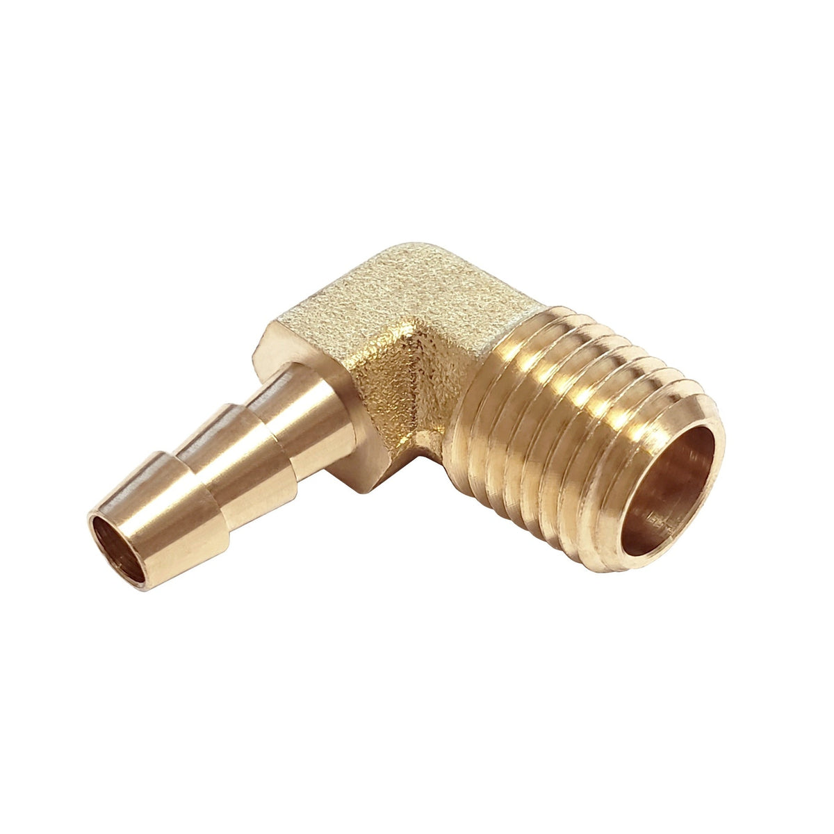 90° Elbow, 1/4" B x 1/4" Male Pipe Thread Brass