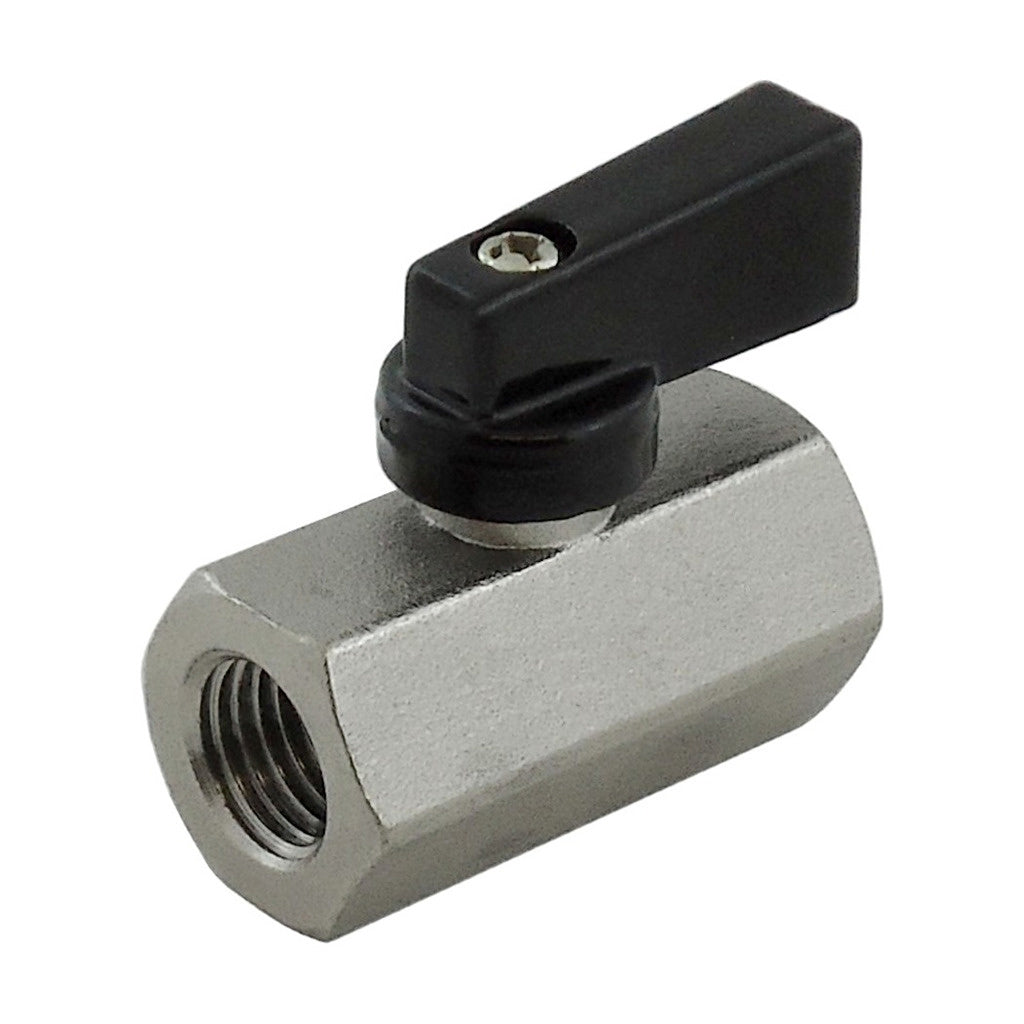 Ball Valve, 1/4" Female Pipe Thread x 1/4" Female Pipe Thread Plated Brass