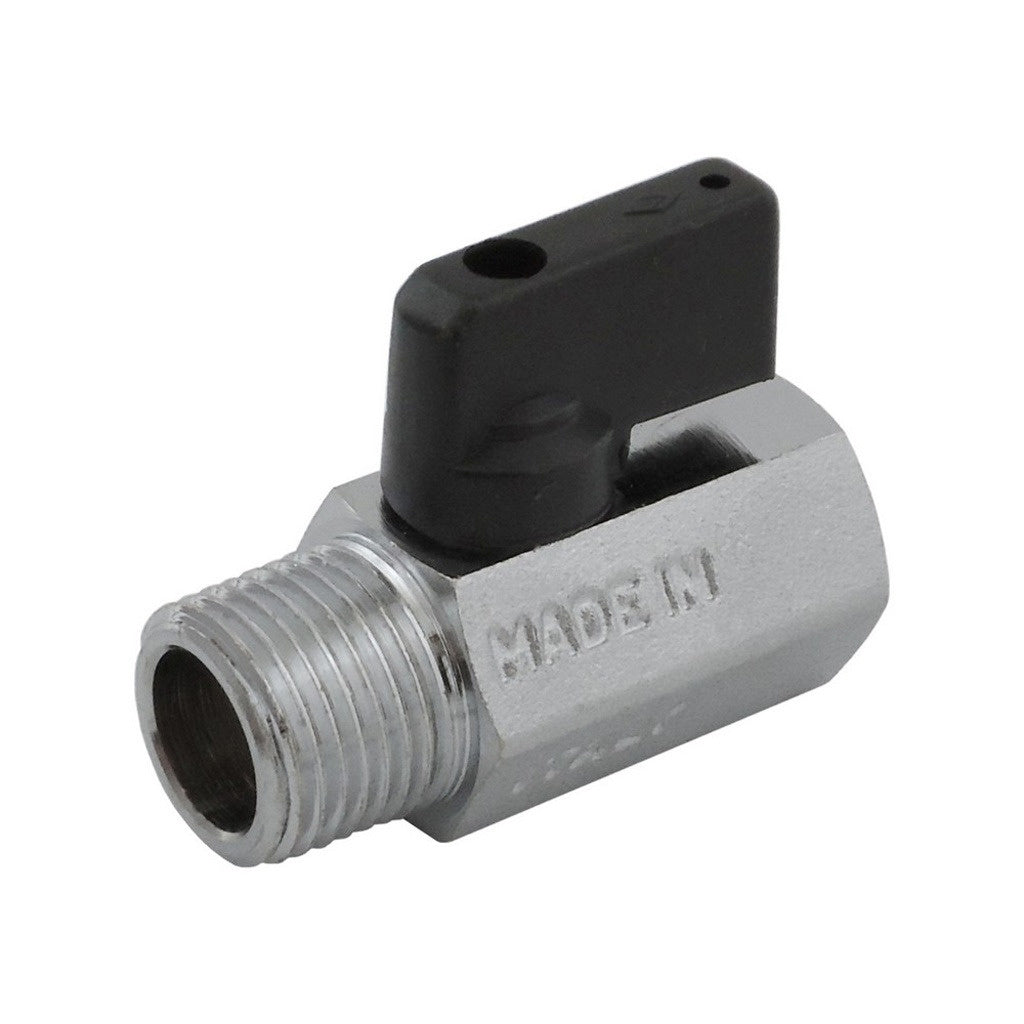 Ball Valve, 1/2" Male Pipe Thread x 1/2" Female Pipe Thread Plated Brass