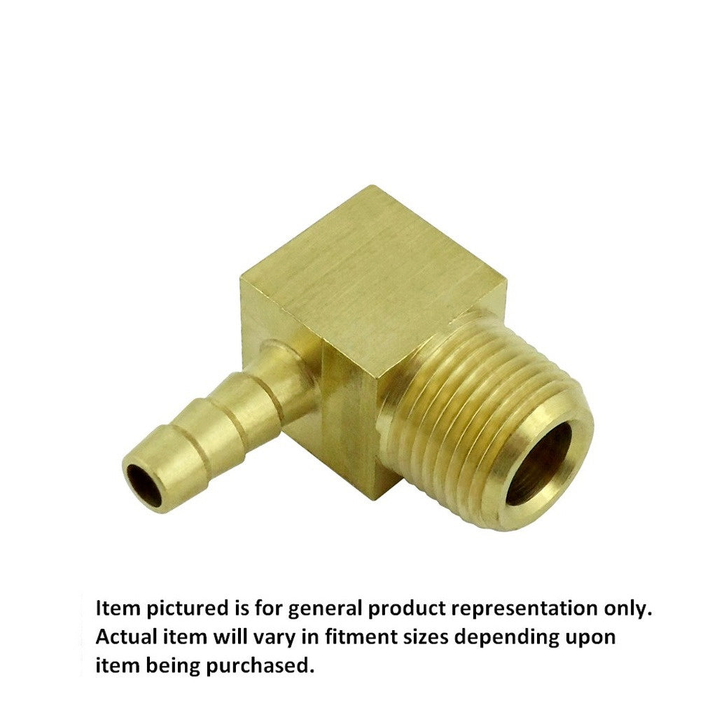 90° Elbow, 1/4" B x 3/8" Male Pipe Thread Brass