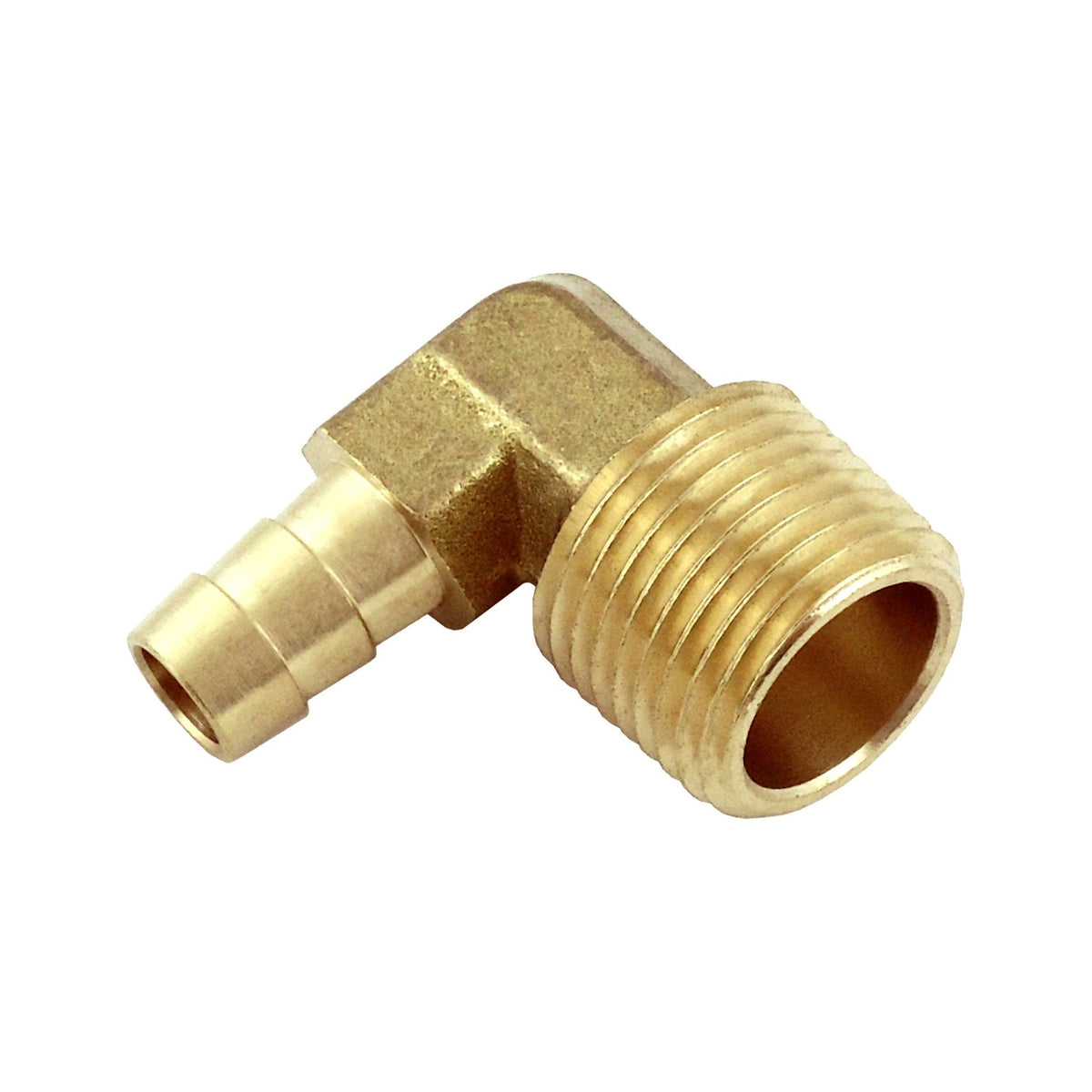 90° Elbow, 3/8" B x 1/2" Male Pipe Thread Brass