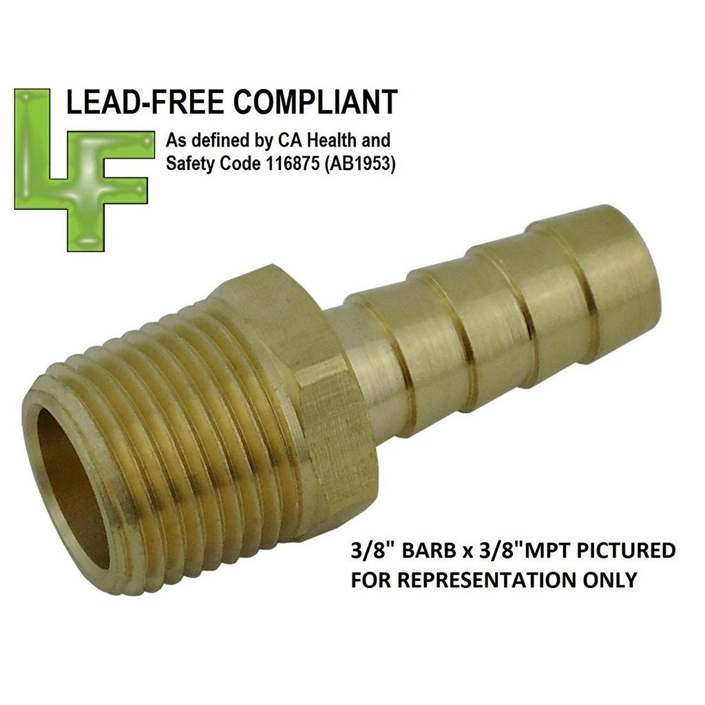 Adapter, 3/8" B x 3/8" Male Pipe Thread Lead Free Brass