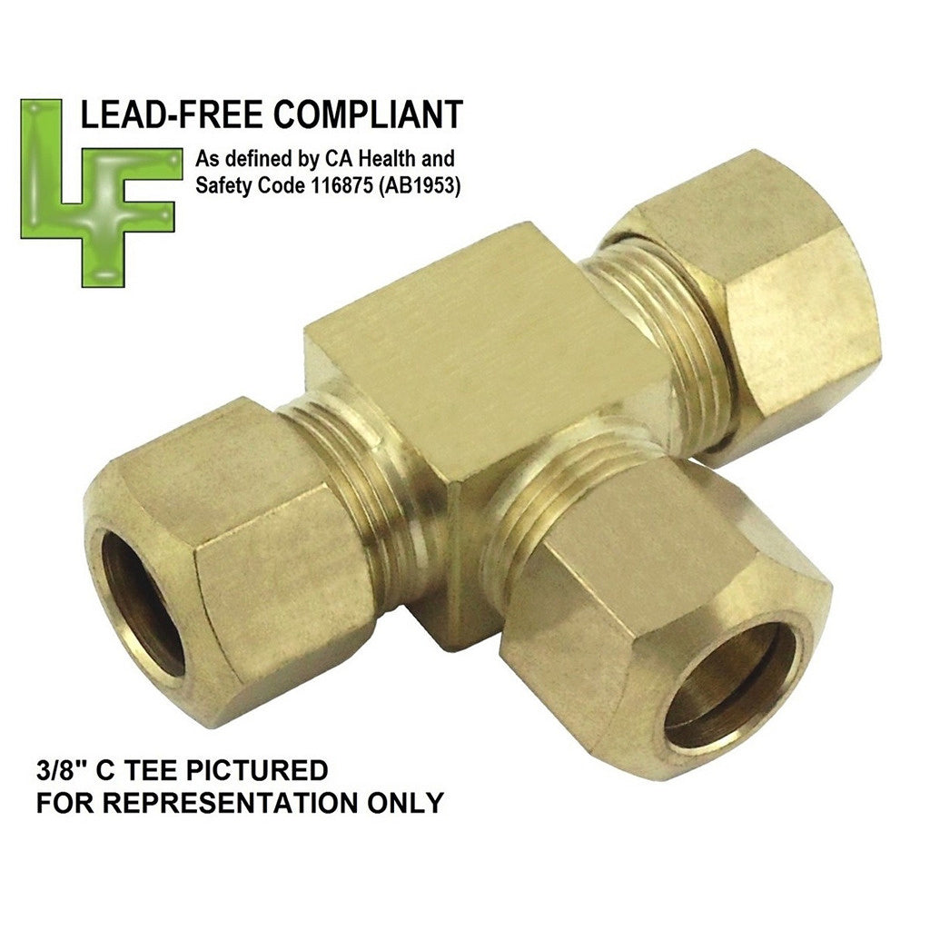 Complete Tee, 1/4" C x 1/4" C x 1/4" C Lead Free Brass