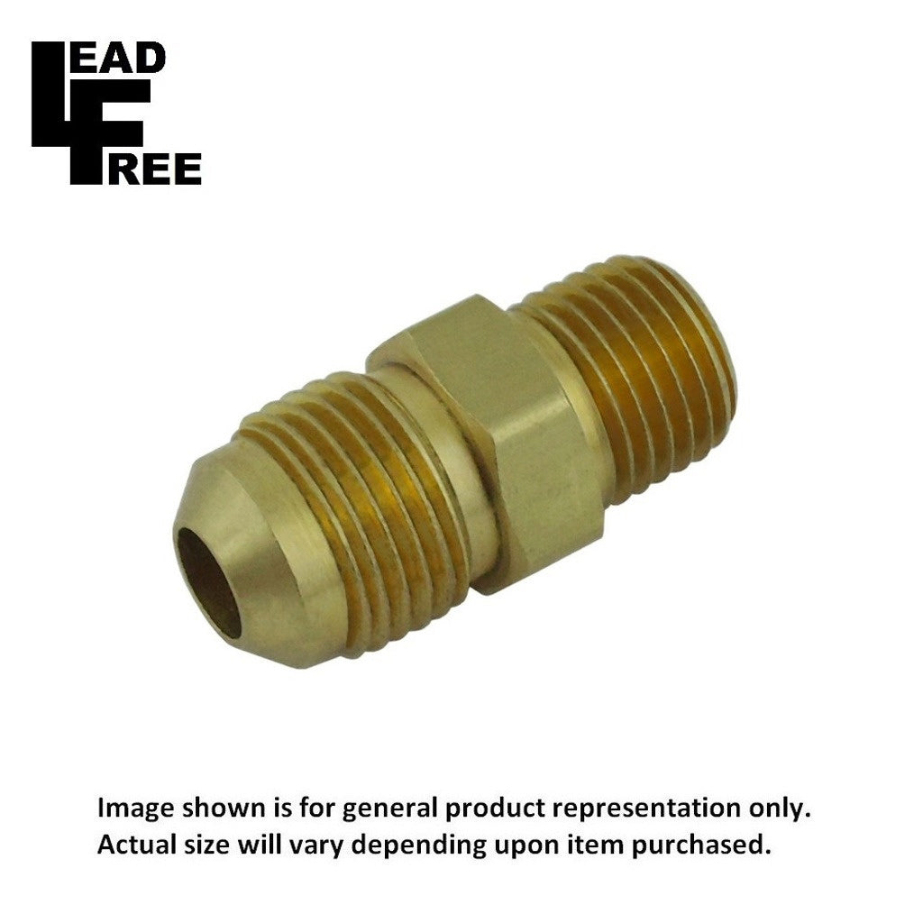 Adapter, 3/8" Male Flare x 1/4" Male Pipe Thread Lead Free Brass