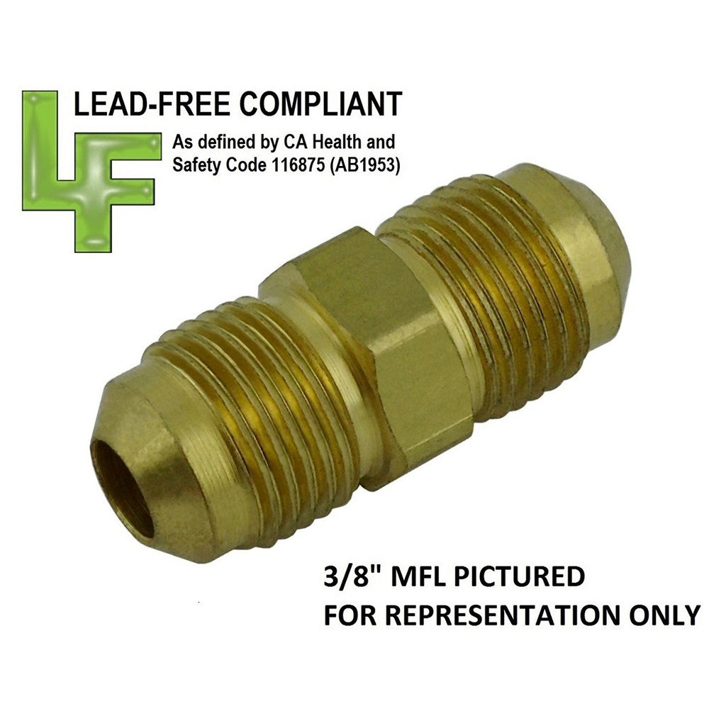Union, 3/8" Male Flare x 3/8" Male Flare Lead Free Brass