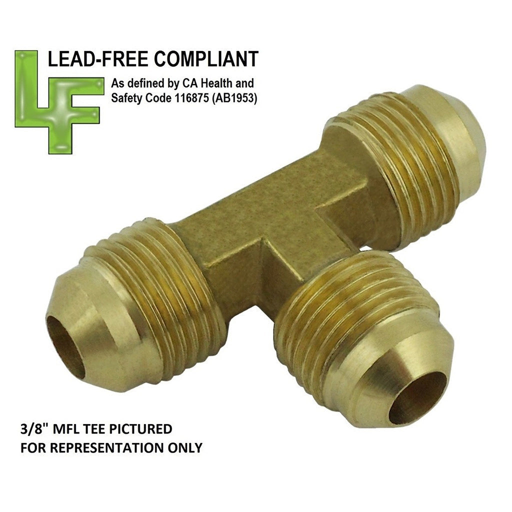 Tee, 3/8" Male Flare-All Lead Free Brass