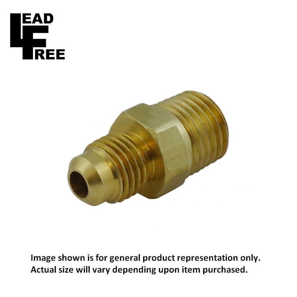 Adapter, 1/4" Male Flare x 1/4" Male Pipe Thread Lead Free Brass