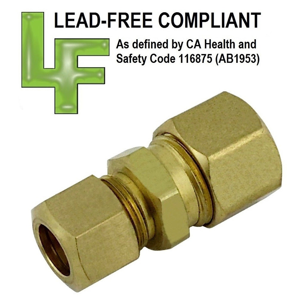 Complete Union, 3/8" C x 1/4" C Lead Free Brass