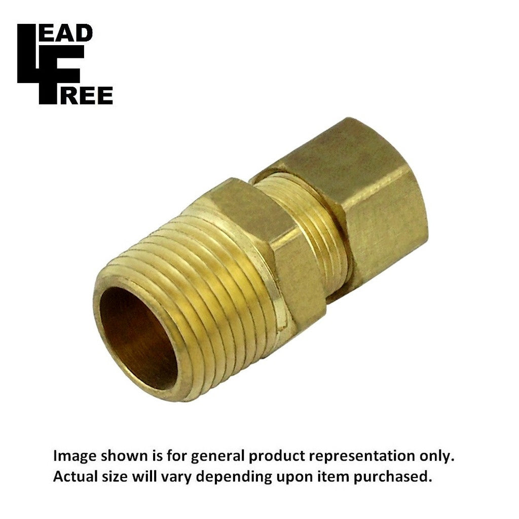 Complete Adapter, 1/4" C x 1/4" Male Pipe Thread Lead Free Brass