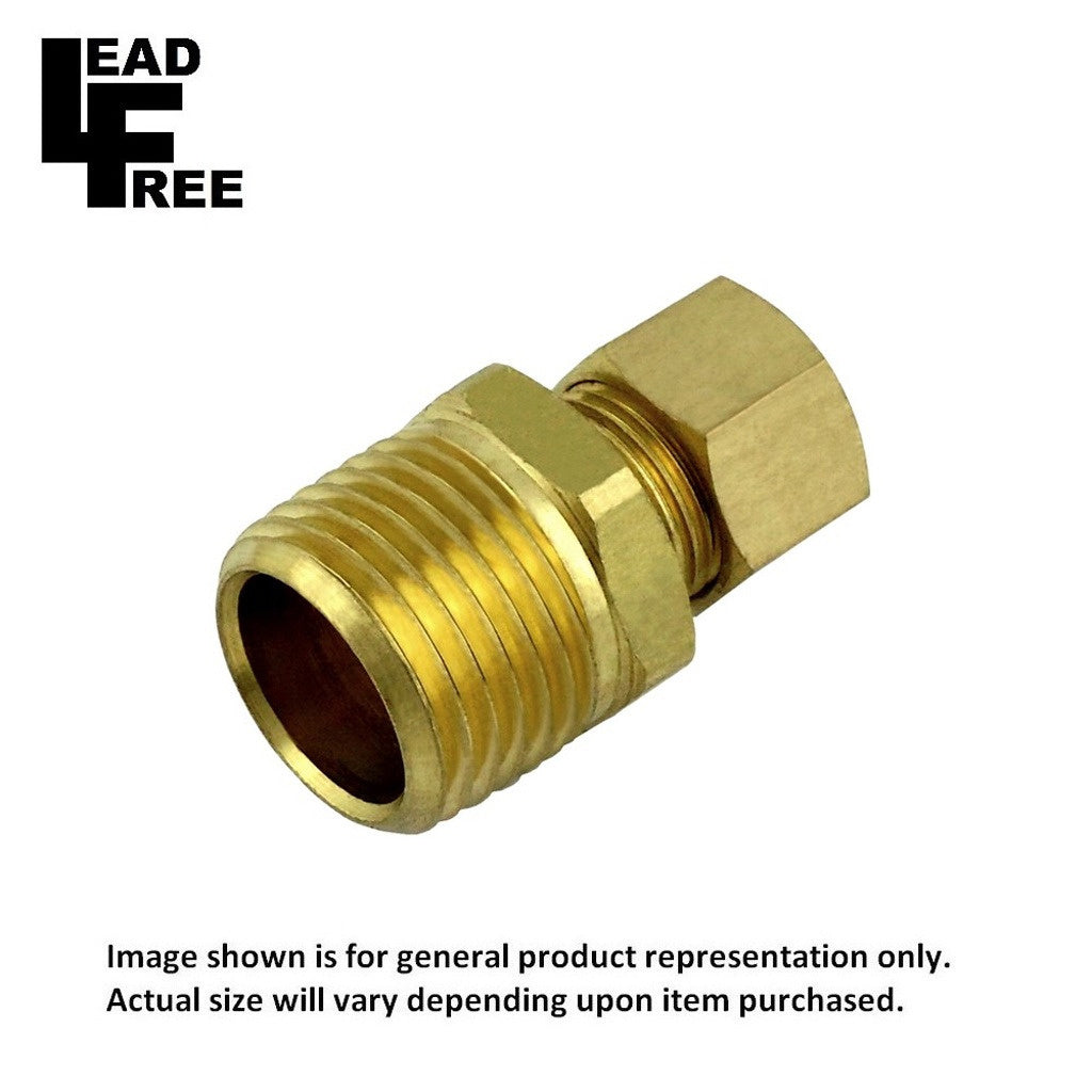 Complete Adapter, 1/4" C x 3/8" Male Pipe Thread Lead Free Brass