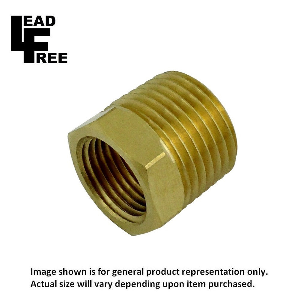 Bushing, 1/2" Male Pipe Thread x 3/4" Male Pipe Thread, Lead-Free Brass