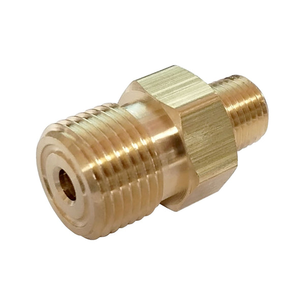 Adapter, 1/4" Male Pipe Thread x Male CO2 Brass