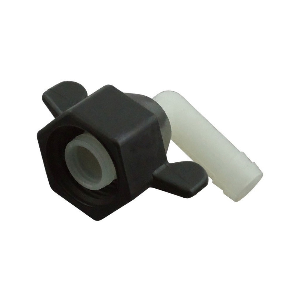 Shurflo Wingnut Swivel Fitting, 1/2" FPT x 3/8" Barb, 90° Elbow, Plastic