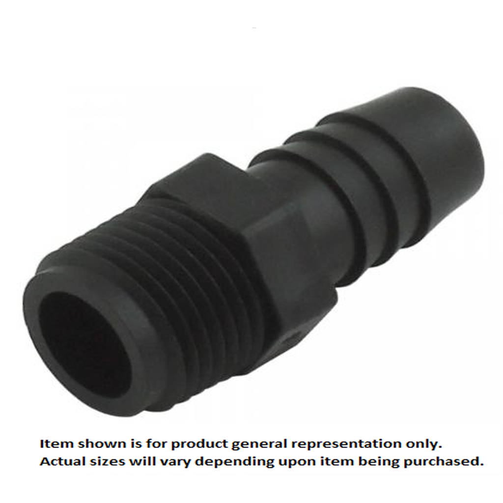 Hose Stem, 1/4" Male Pipe Thread x 1/4" B Poly