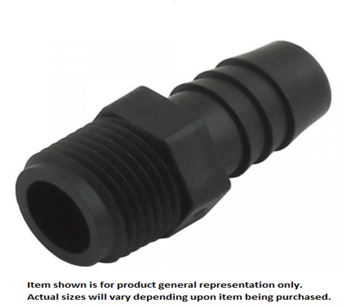 Hose Stem, 3/8" Male Pipe Thread x 1/4" B Poly