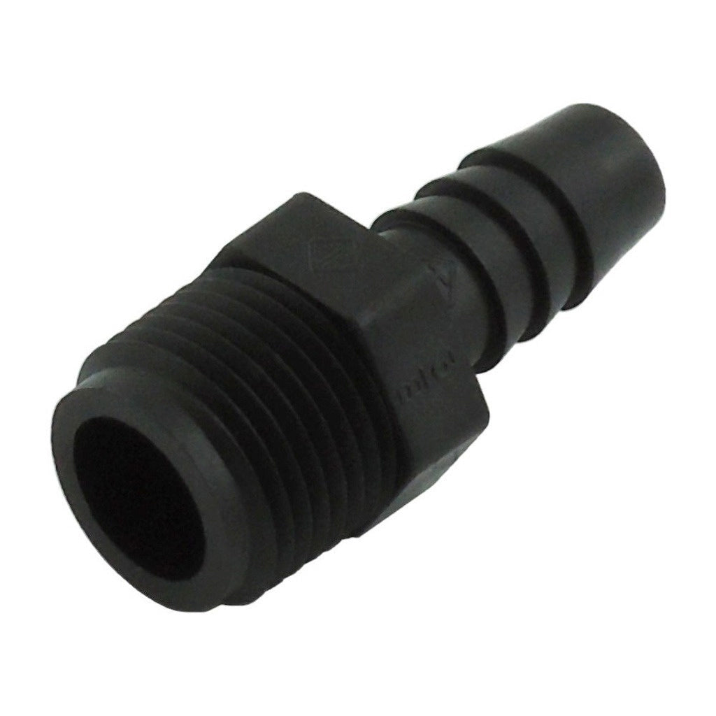 Hose Stem, 3/8" Male Pipe Thread x 3/8" B Poly