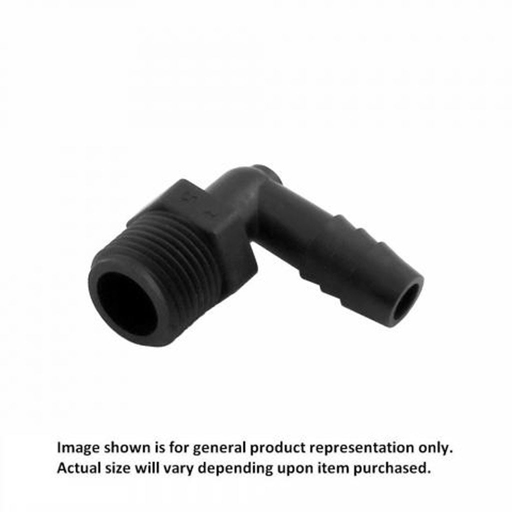 90° Elbow, 1/4" Male Pipe Thread x 1/4" B Poly