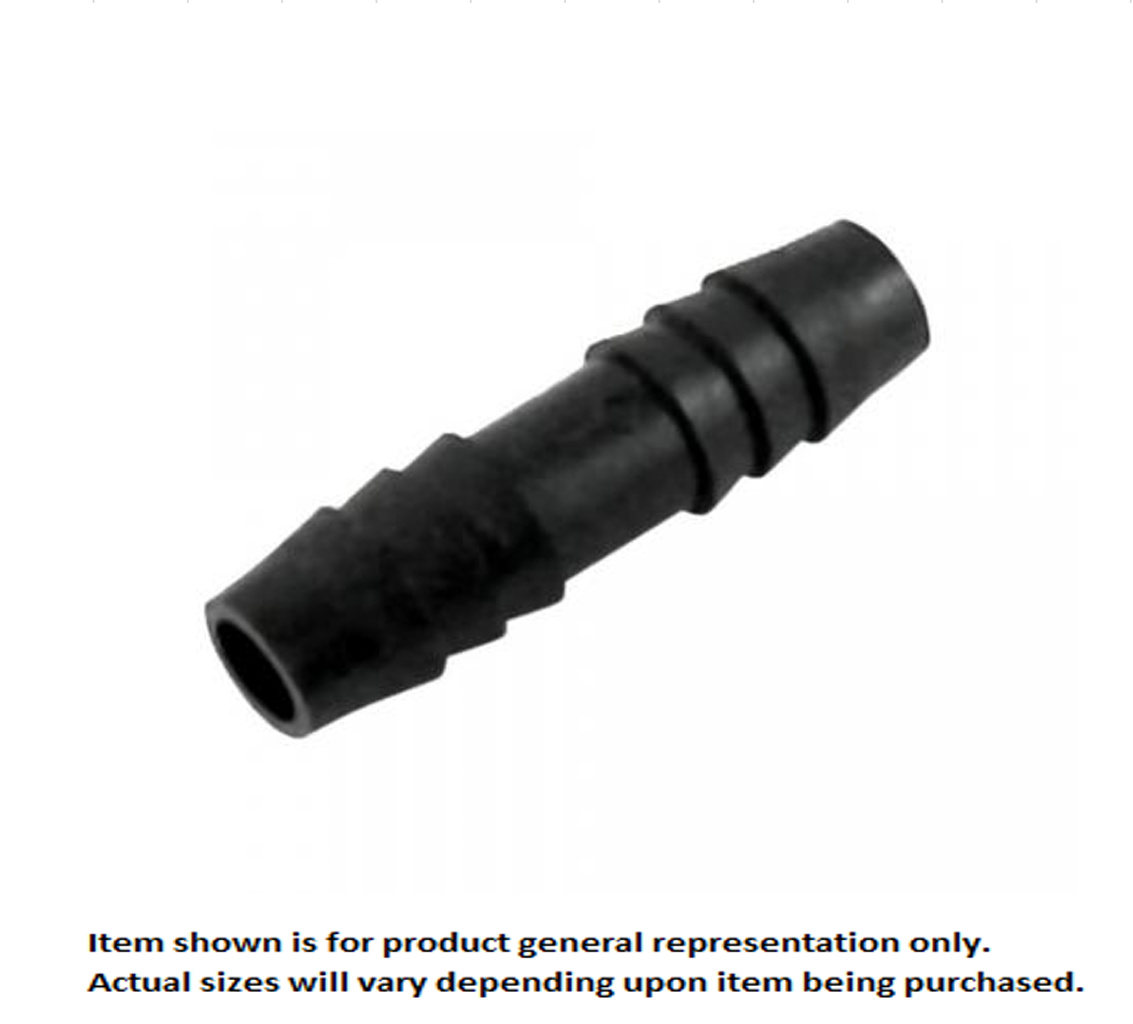 Splicer, 1/4" Barb x 3/8" Barb, Poly Nylon Plastic Barbed Fitting