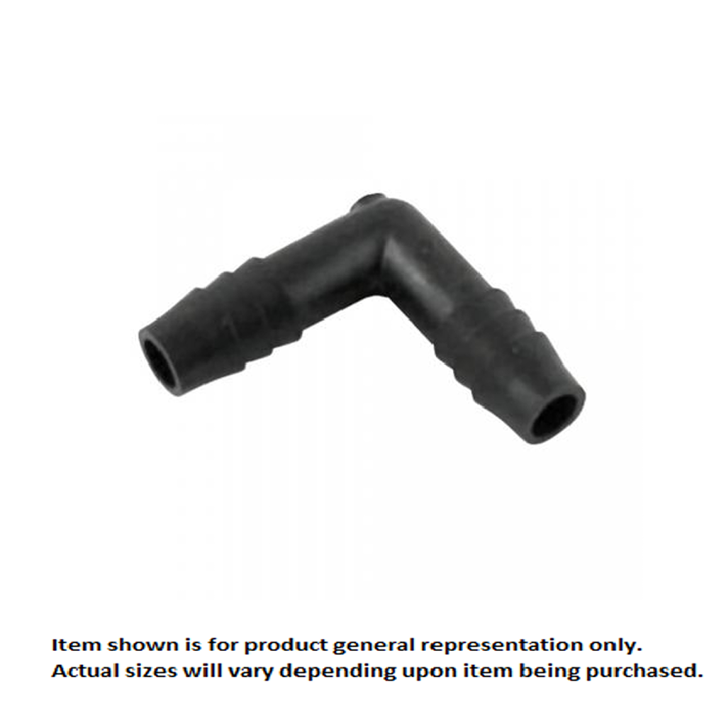 90° Elbow, 3/8" B x 1/2" B Poly