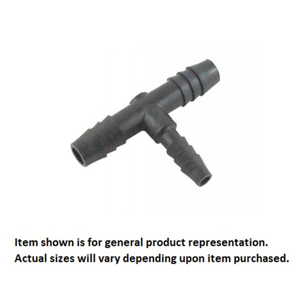 Tee, 3/8" B x 3/8" B x 1/4" B Poly