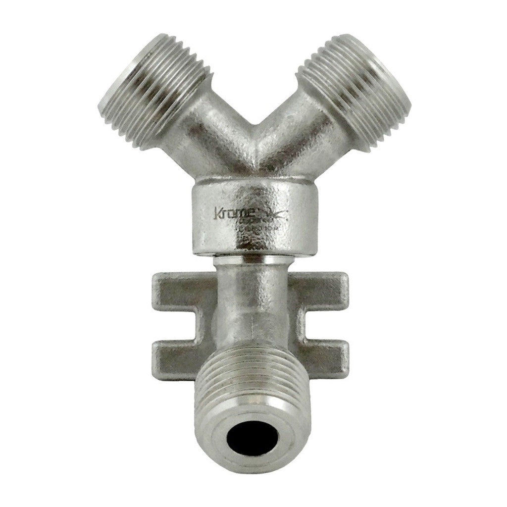 Krome Dispense 45° Y Wall Bracket, MBT x 2 MBT, Stainless Steel