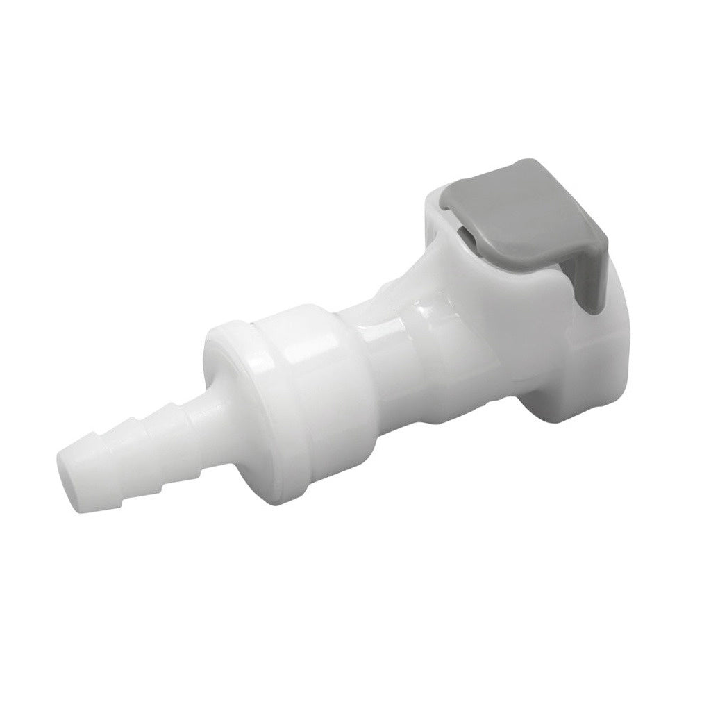 Female Quick Disconnect, 1/4" Barb with Shutoff, APC Series