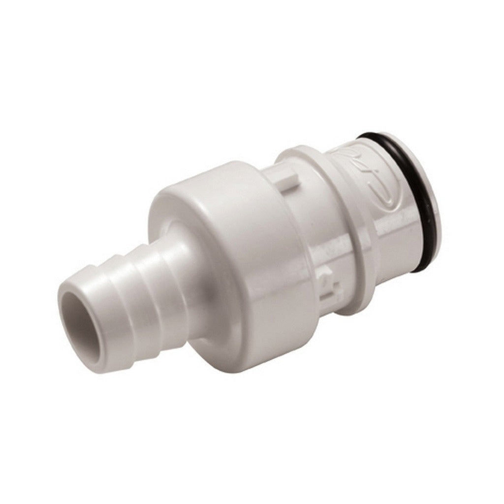 Male Quick Disconnect, 1/2" Barb with Shutoff, HFC35 Series Polysulfone