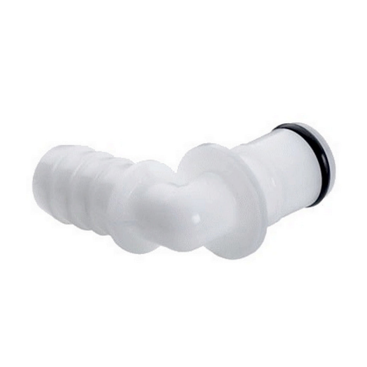 Male Quick Disconnect, 90° Elbow, 3/8" Barb, No Shutoff, APC Series