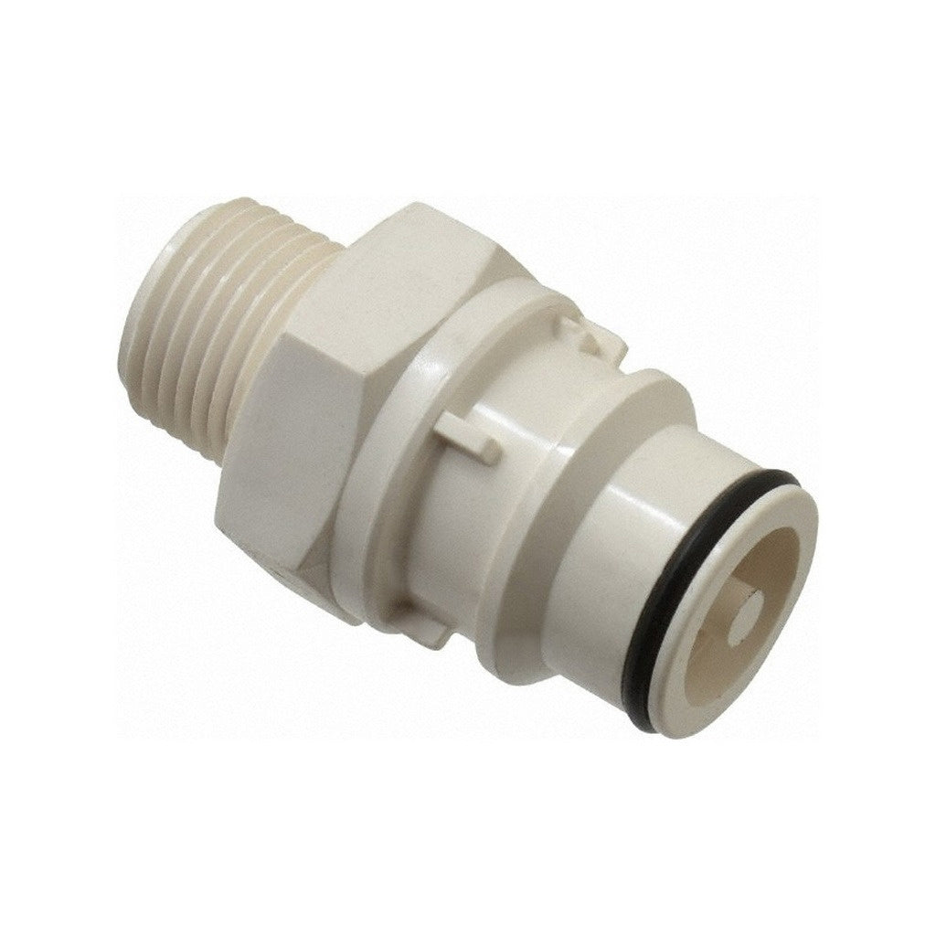 Male Quick Disconnect, 1/2" Male Pipe Thread with Shutoff, HFC35 Series Polysulfone