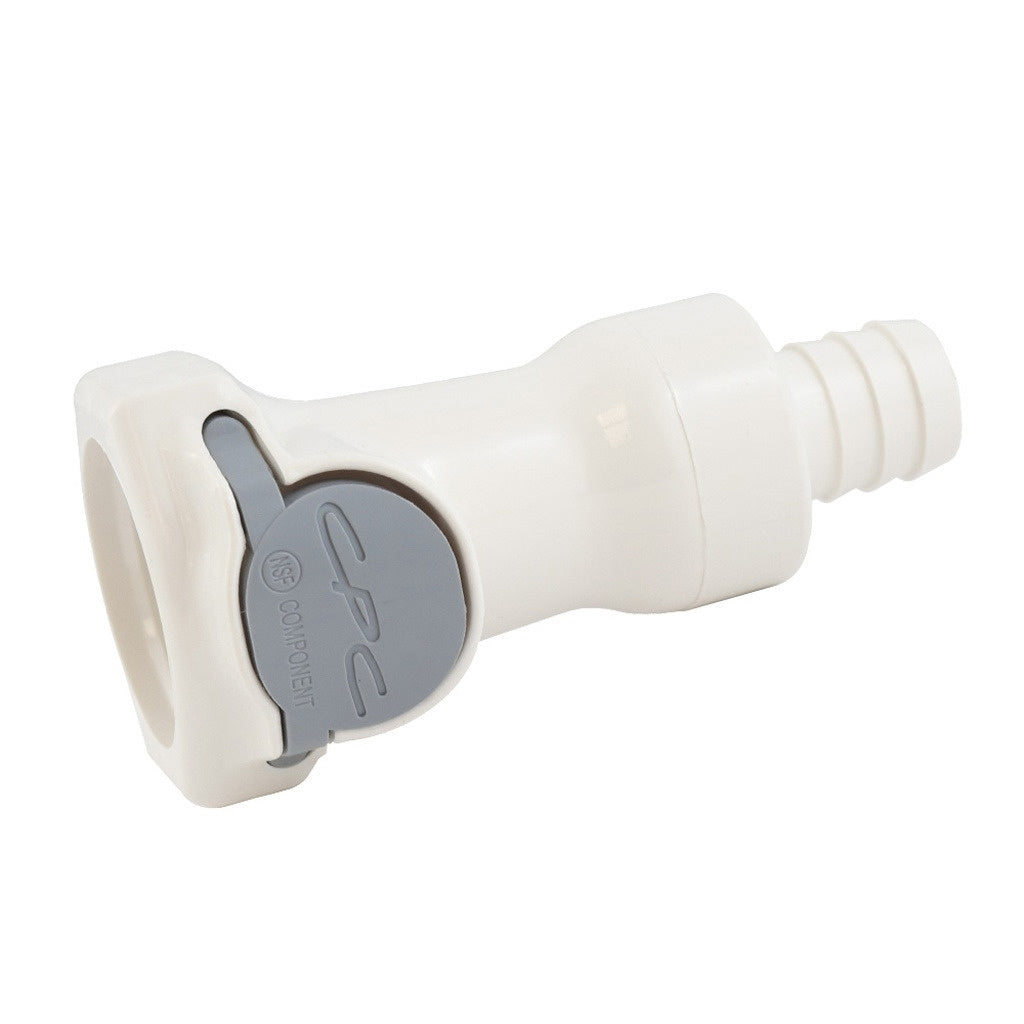 Female Quick Disconnect, 1/2" Barb, No Shutoff, HFC35 Series Polysulfone