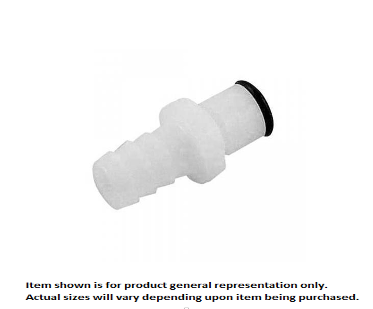 Male Quick Disconnect, 1/4" Barb, No Shutoff, PLC Series