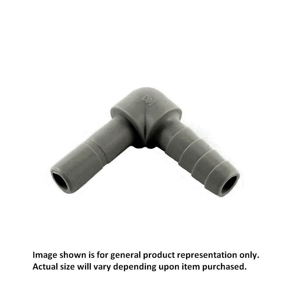 DMfit Push-In 90° Elbow, 1/4" Barb x 1/4" Stem
