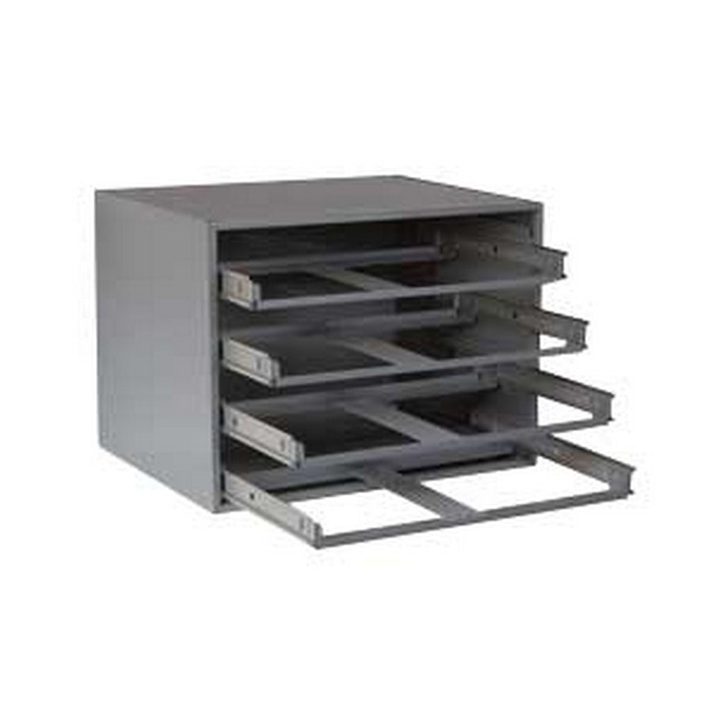 Metal Slide Rack Holds 4 Metal Boxes