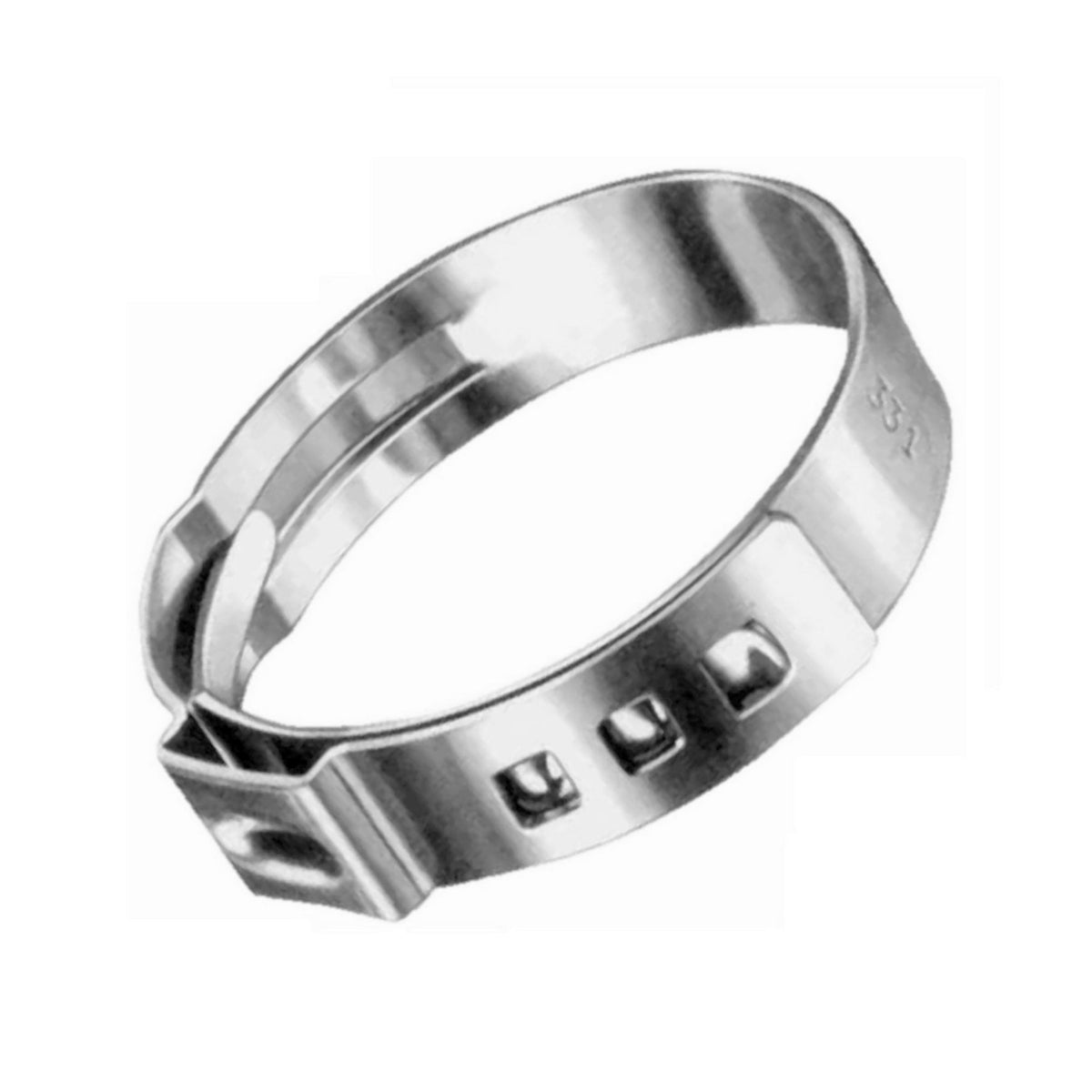 Oetiker Stepless Clamp, 0.386 - 0.484 in (12.3 mm), Stainless Steel