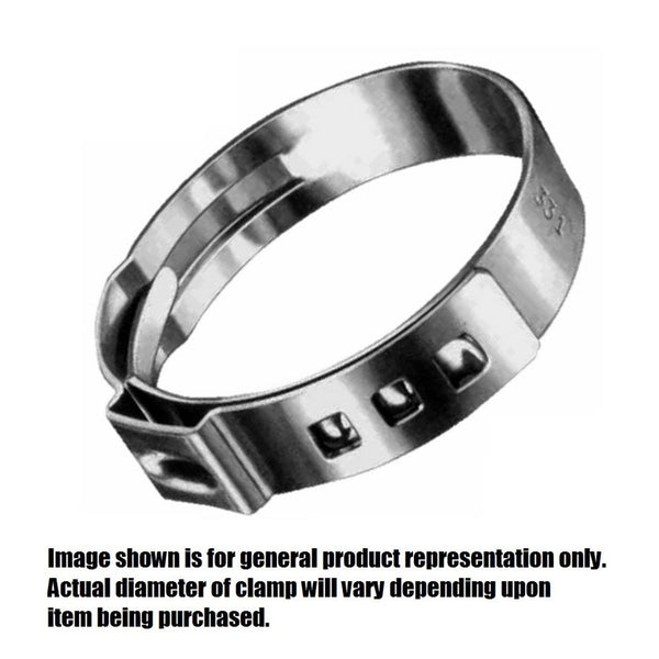 Oetiker Stepless Clamp, 0.425 - 0.524 in (13.3 mm), Stainless Steel