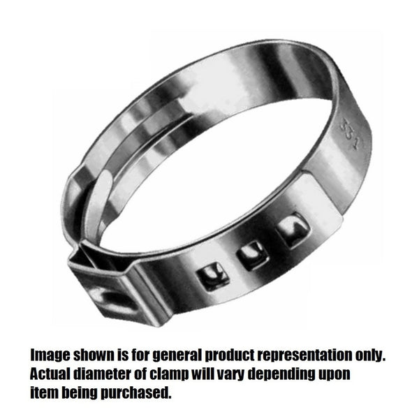 Oetiker Stepless Clamp, 0.472 - 0.571 in (14.5 mm), Stainless Steel