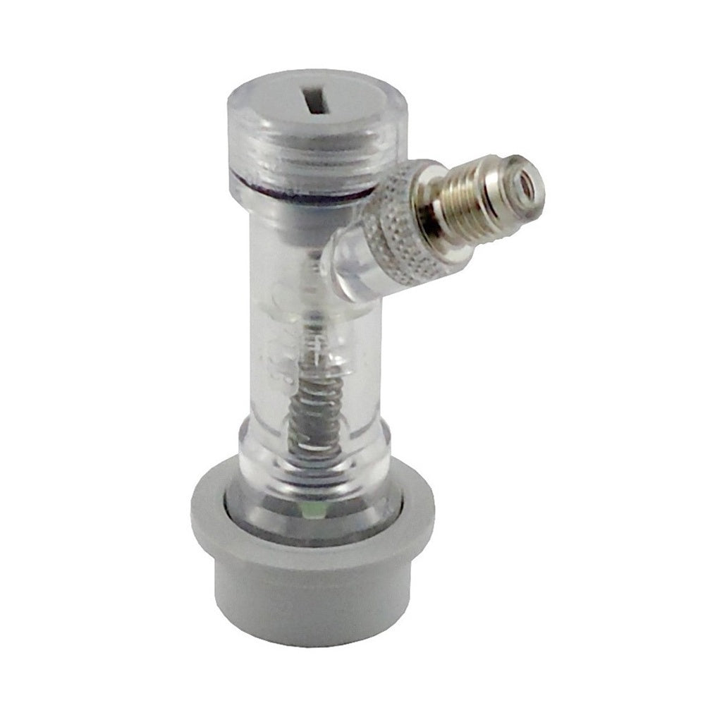 CMBecker Disconnect with Integrated Back Check Valve, Ball-Lock, 1/4" Male Flare, Gas, Gray