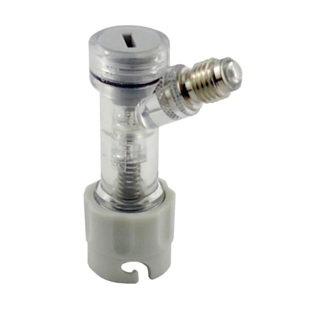 CMBecker Disconnect with Integrated Back Check Valve, Pin-Lock, 1/2"- 16 Male Flare, Gas, Gray