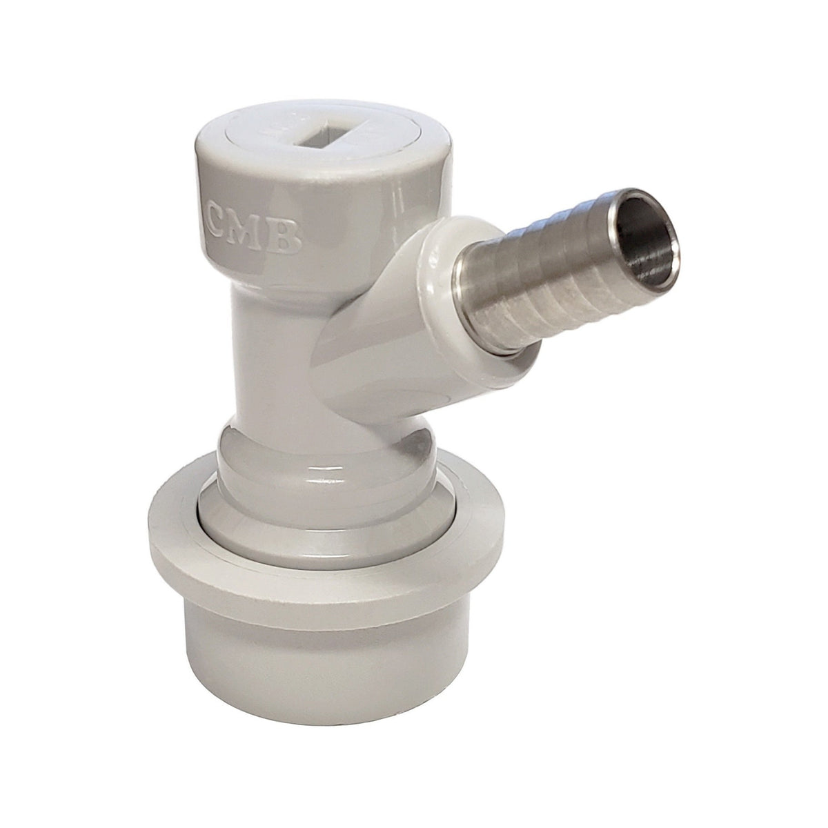 CMBecker Disconnect, Ball-Lock, 3/8" Barb, Gas, Gray