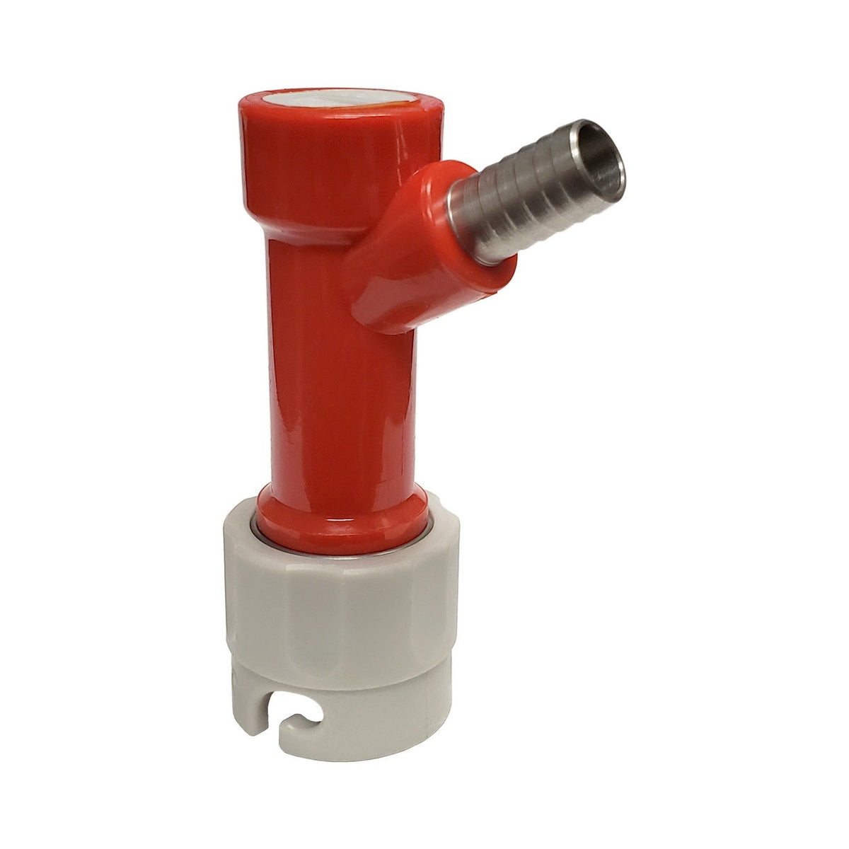 CMBecker Disconnect, Tall Pin-Lock, 3/8" Barb, Gas, Gray