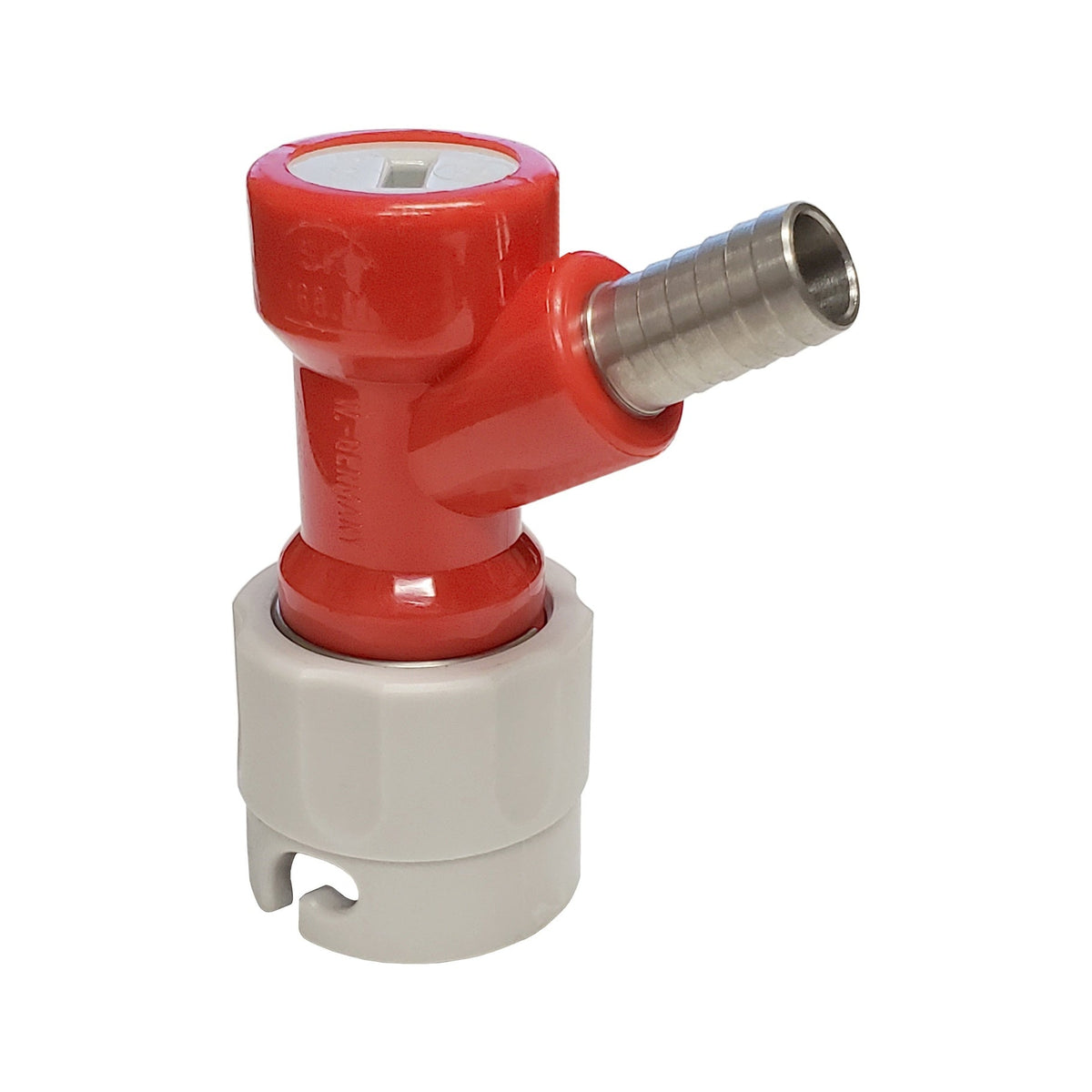 CMBecker Disconnect, Short Pin-Lock, 3/8" Barb, Gas, Gray