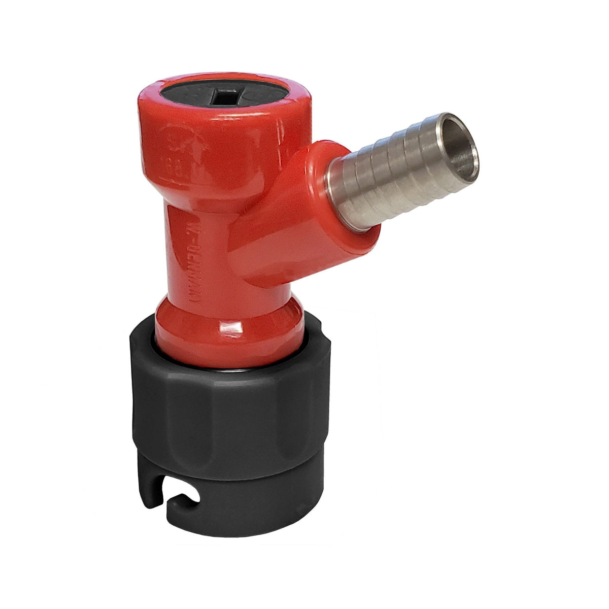 CMBecker Disconnect, Short Pin-Lock, 3/8" Barb, Liquid, Black