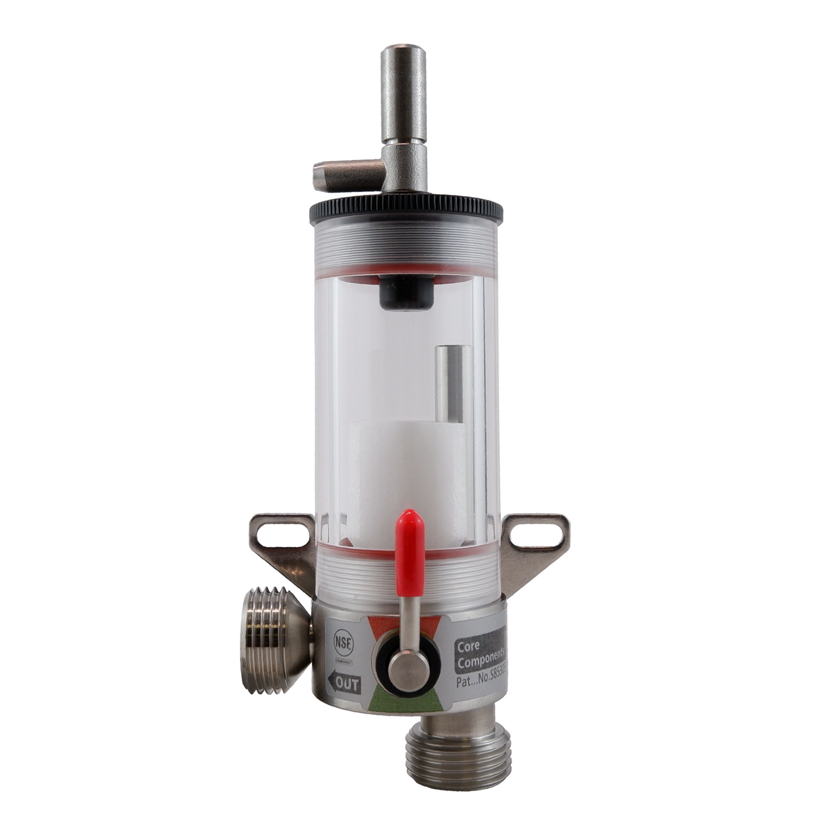 Foam Preventer, Left Hand, 3/8" Male Beer Thread In/Out, Stainless Steel
