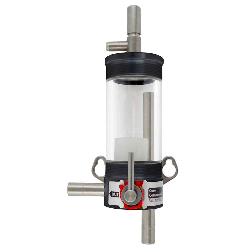 Foam Preventer, Left Hand, 3/8" Barb In/Out, Stainless Steel