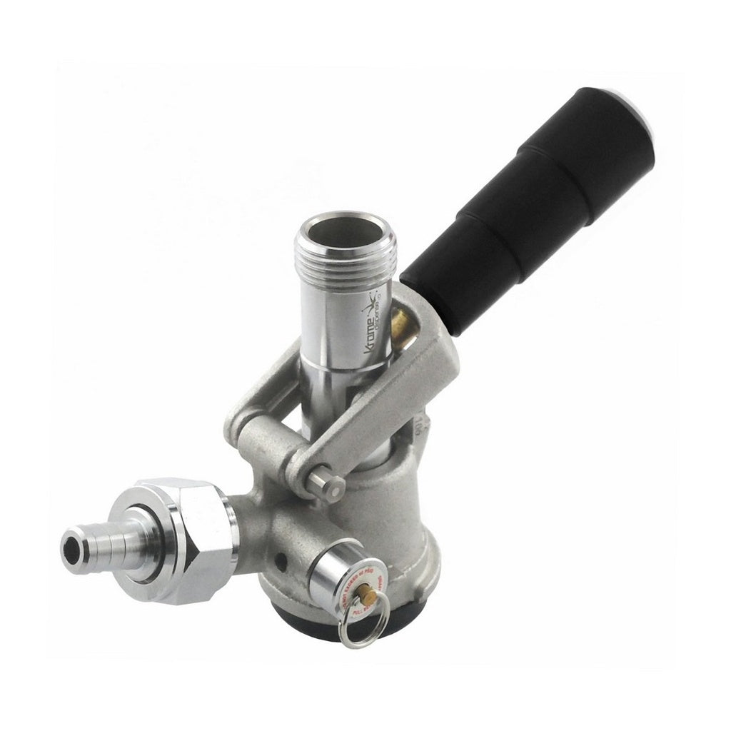 Krome Dispense Keg Coupler, American Sankey, Stainless Steel Body, Chrome Probe, Black