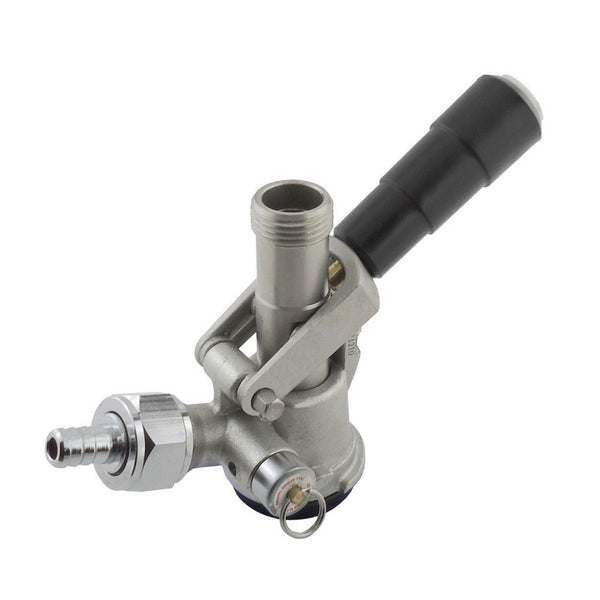 Krome Dispense Keg Coupler, American Sankey, NSF Certified, Pressure Relief Valve, Stainless Steel Body, Stainless Steel Probe, Black