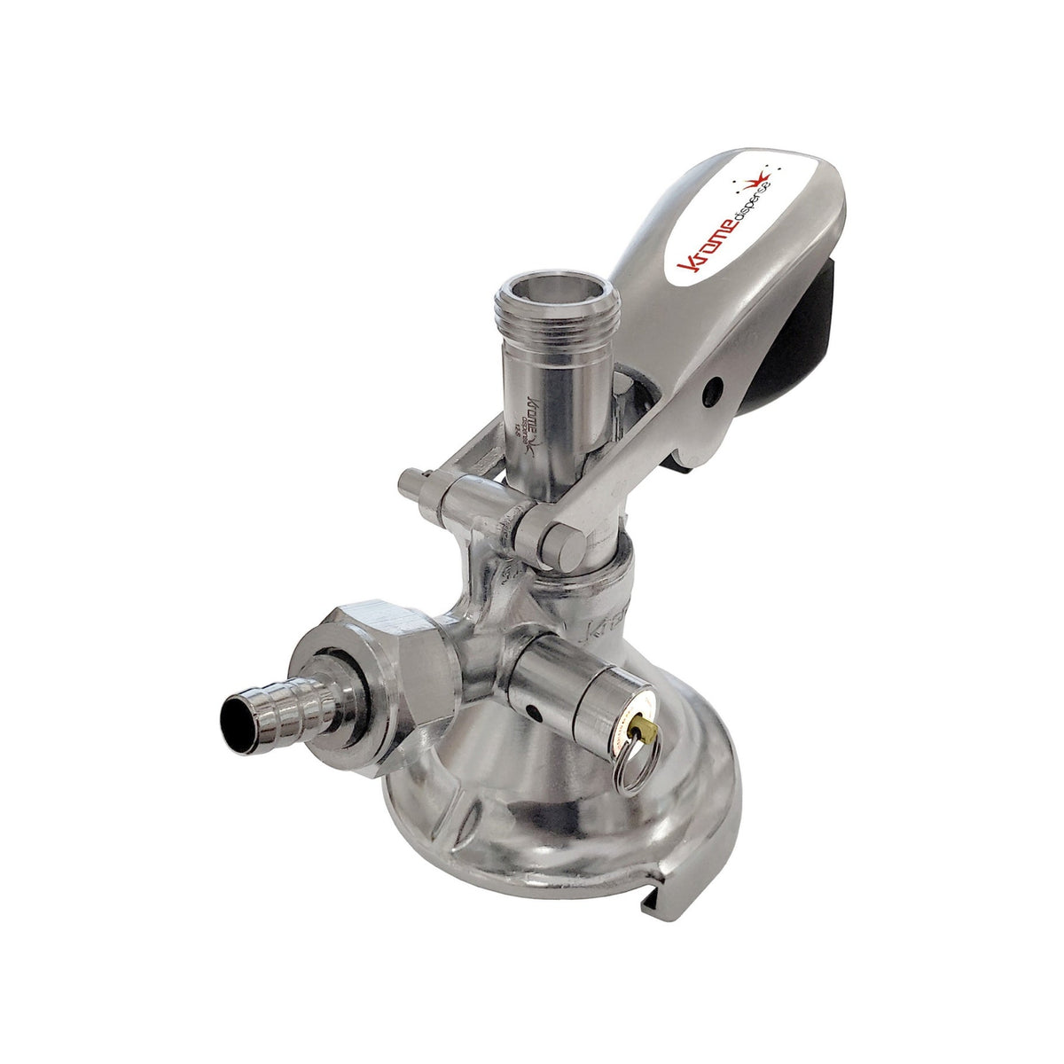 Krome Dispense Keg Coupler, M System, Chrome-Plated Brass Body, Stainless Steel Probe
